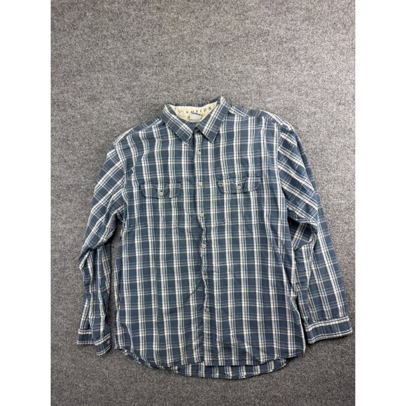 The North Face A5 Series Men's Large Blue Plaid Long Sleeve Button Up Pockets - Picture 1 of 8